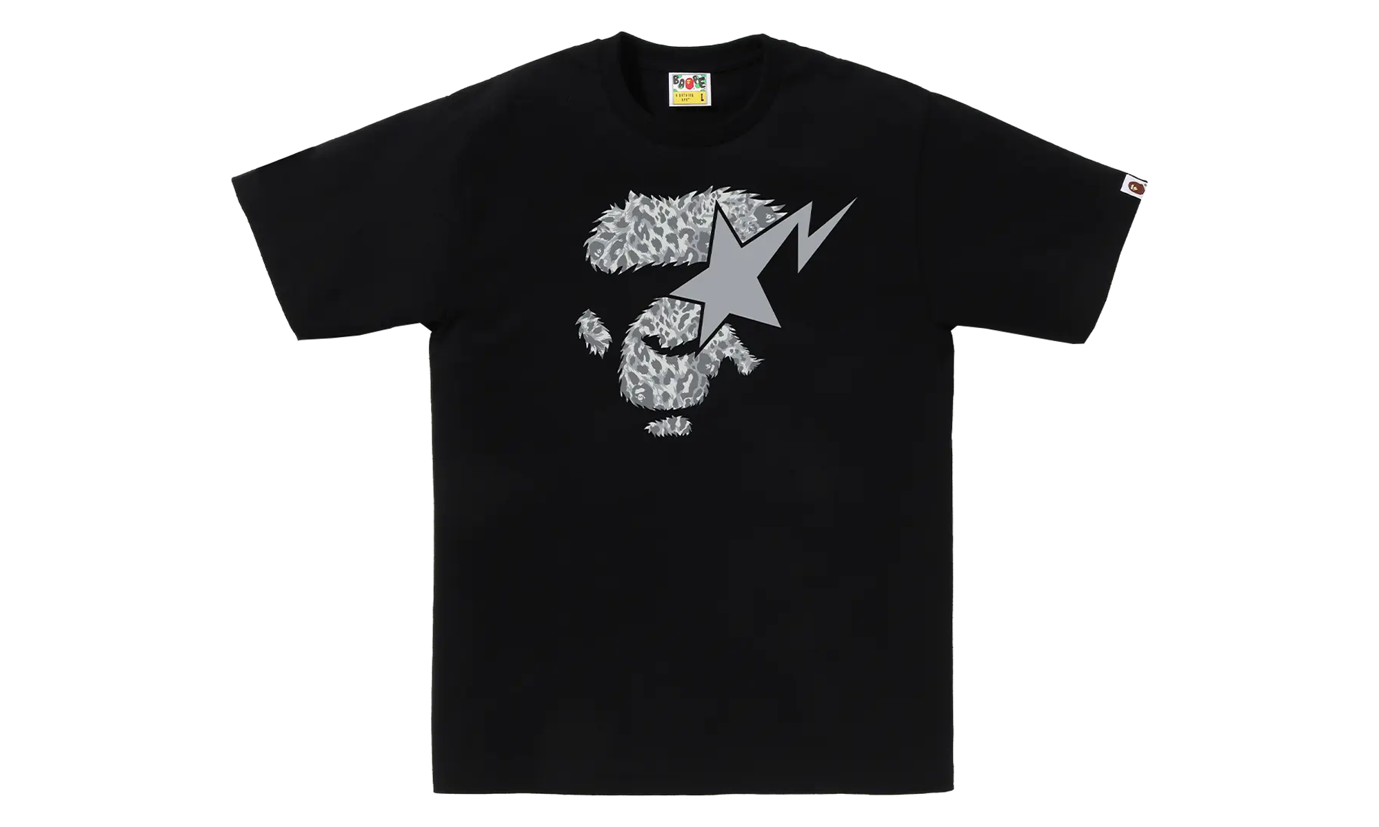 Wild Leopard Pattern Ape Face Sta Tee "Black" 001TEL801042MBLK