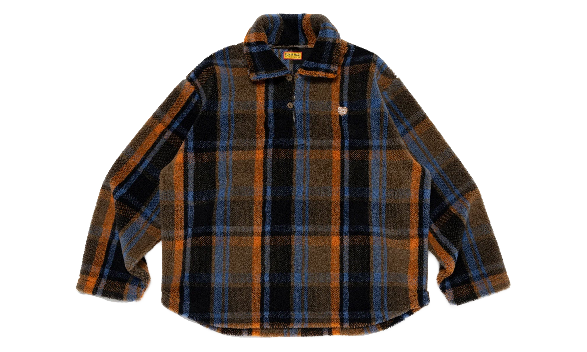 Fleece Pullover Plaid "Brown" HM30CS015 BROW