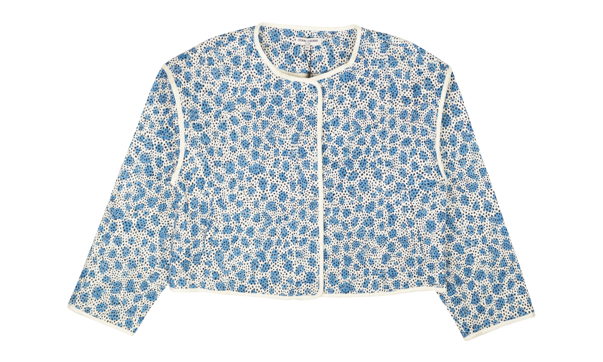LEOPARD PRINTED QUILTED JACKET "Blue" R20AOK11170