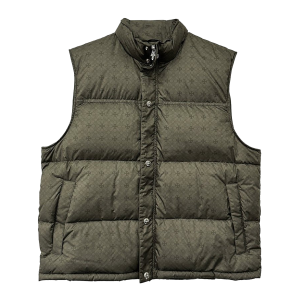 Monogram Cross Pattern Puffer Down Vest "Olive" CHRM0474