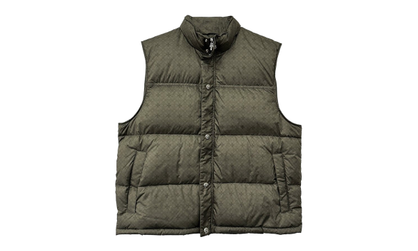 Monogram Cross Pattern Puffer Down Vest "Olive" CHRM0474