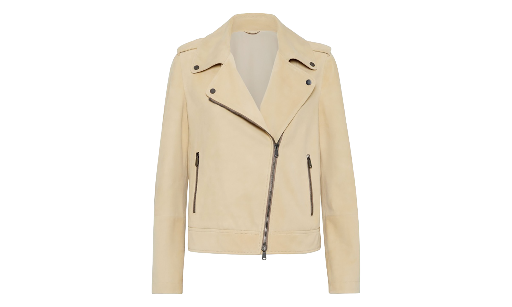 Suede Biker Jacket WMNS "Straw" M0PCL2873_C8237