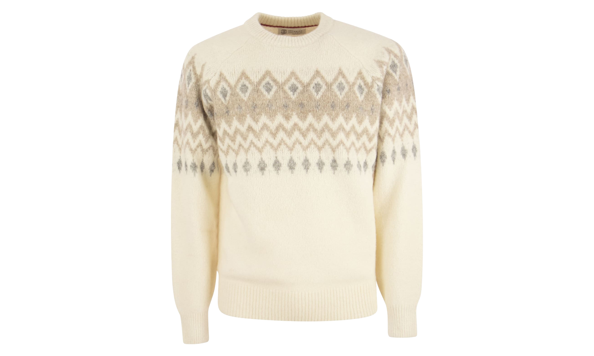 Wool Blend Patterned Crewneck Sweater "Panama" BRUN2373